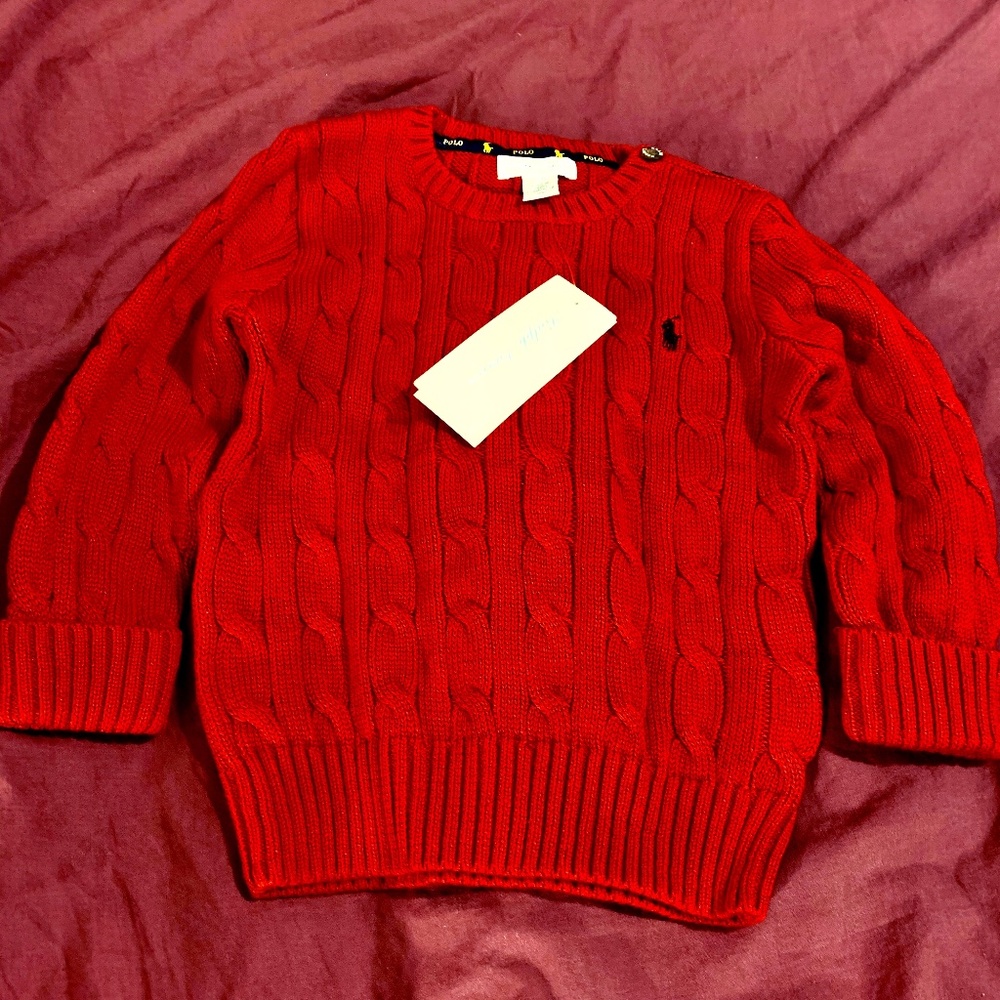 Polo Ralph Lauren Red Cable Knit Vest